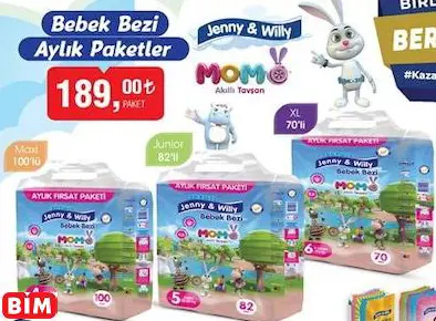 JENNY & WİLLY BEBEK BEZİ AYLIK PAKETLER